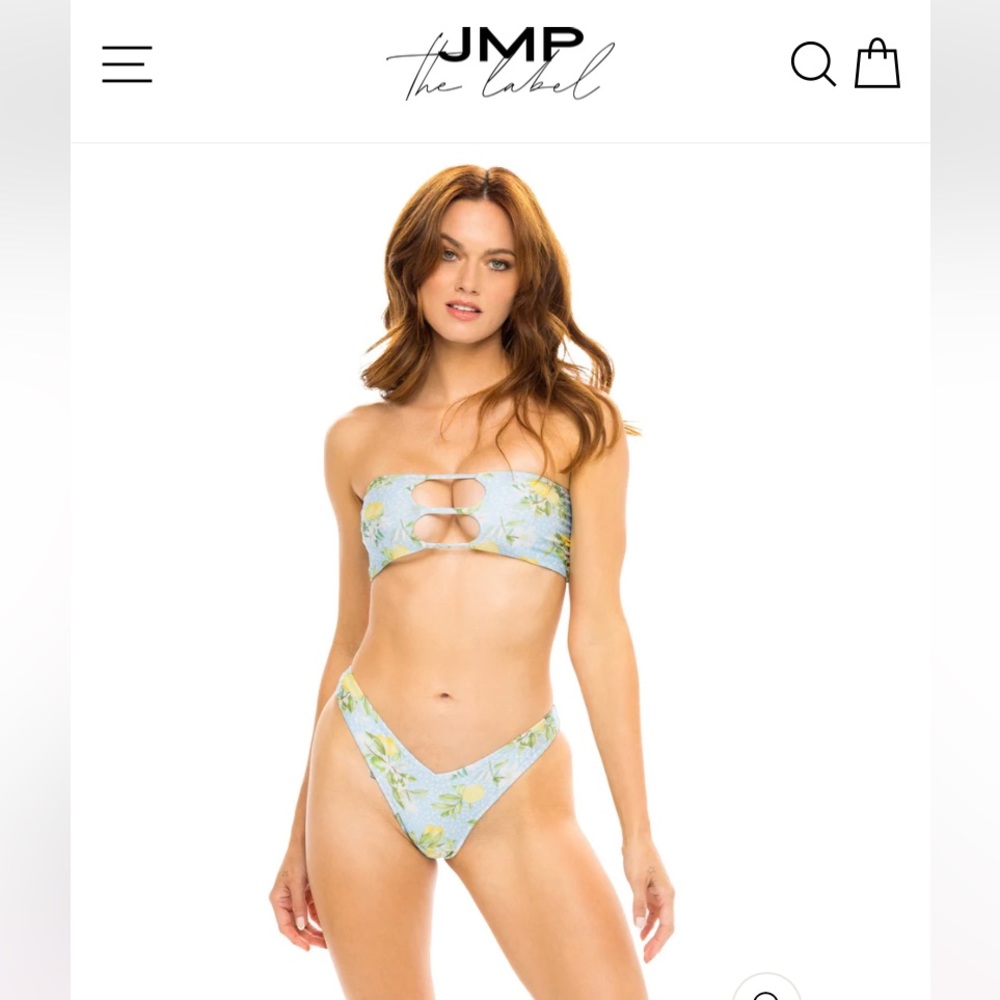 Vegas strappy cut out bandeau top & rio high leg cheeky bikini bottom